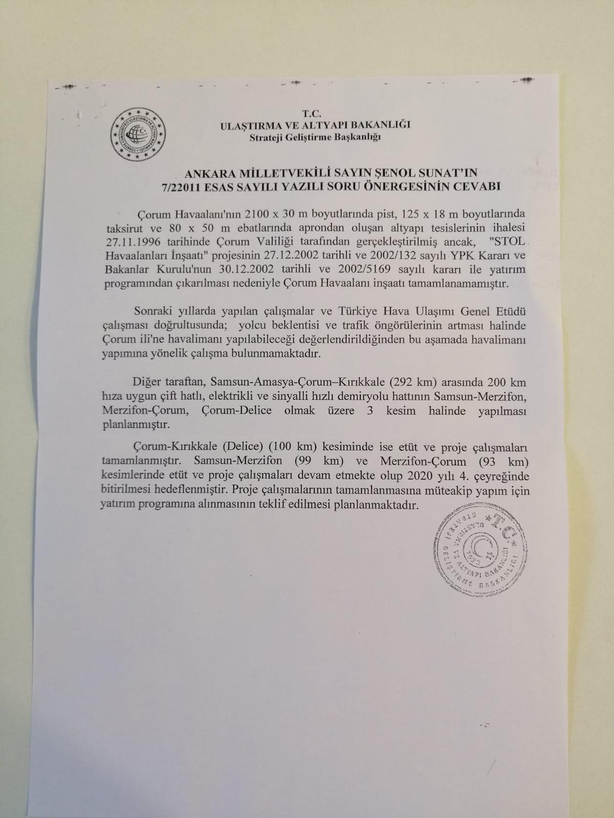ÇORUM’LA İLGİLİ HAVALANI  ÇALIŞMASI BULUNMAMAKTADIR